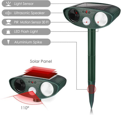Luxyecs | Ultrasonic Deer Repeller Pack of 4 – Solar-Powered Pest Control for Effective Deer Deterrence in 48 Hours