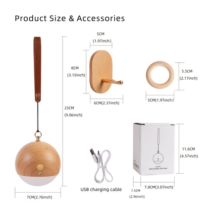 Nordic Wooden Ball Wall Light | Modern Hanging LED Lamp