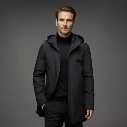 Men’s Winter Coat | Long Hooded Overcoat