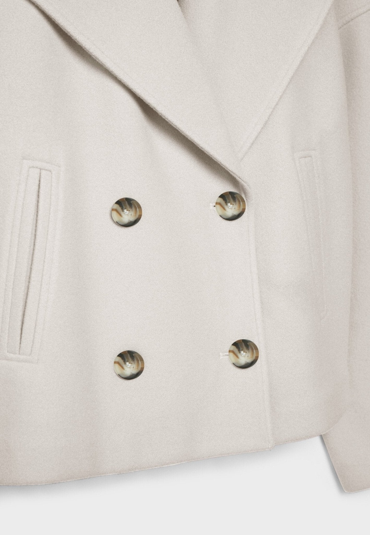 Women’s Cropped Wool Coat | Double Breasted Short Jacket