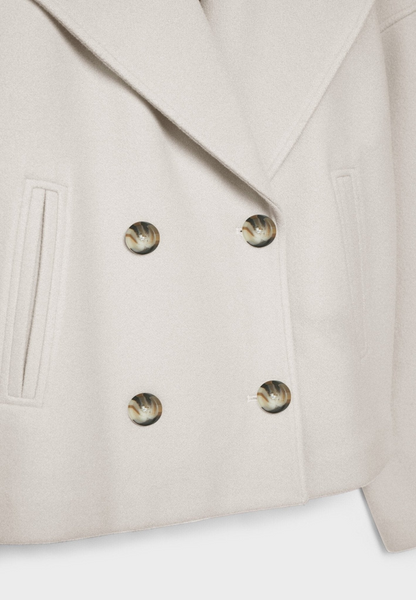 Women’s Cropped Wool Coat | Double Breasted Short Jacket