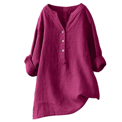 Women’s Long Sleeve Top | Casual Button Tunic