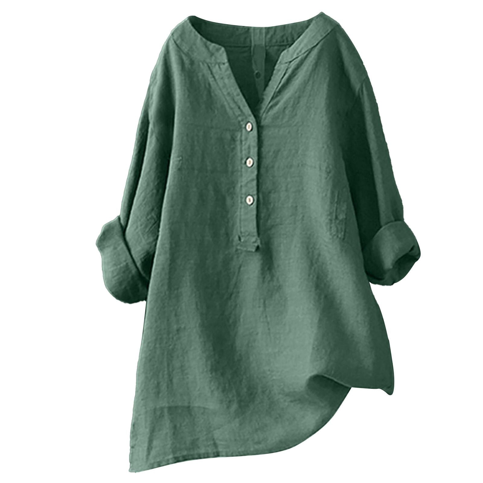 Women’s Long Sleeve Top | Casual Button Tunic