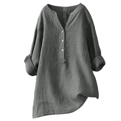 Women’s Long Sleeve Top | Casual Button Tunic