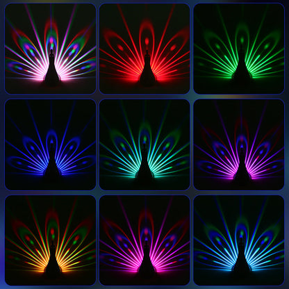 Peacock LED Night Lamp | Vibrant Wall