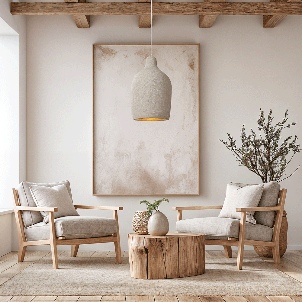 Home Resin Pendant Light | Wabi Style Hanging Ceiling Lamp
