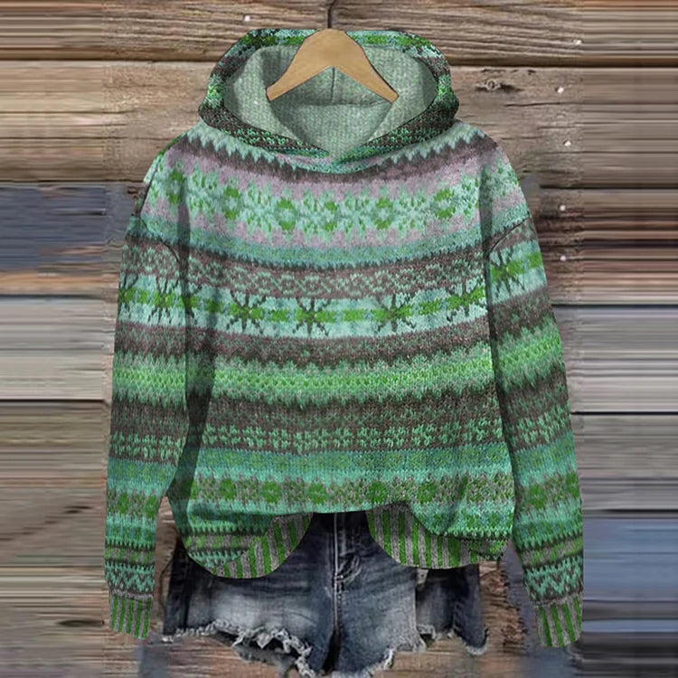 Women’s Knitted Hoodie Sweater | Colorful and Warm for Cold Days
