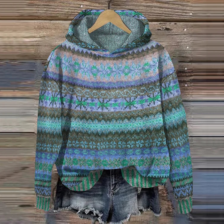 Women’s Knitted Hoodie Sweater | Colorful and Warm for Cold Days