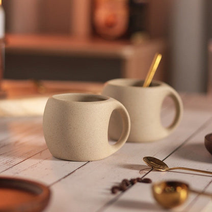Zen Retro Coffee Cup & Saucer | Elegant Ceramic Coffee Set for Stylish Dining