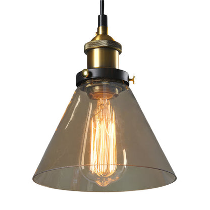 Retro Glass Pendant Light | Art Deco Hanging Lamp Fixture