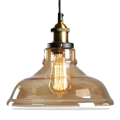 Retro Glass Pendant Light | Art Deco Hanging Lamp Fixture