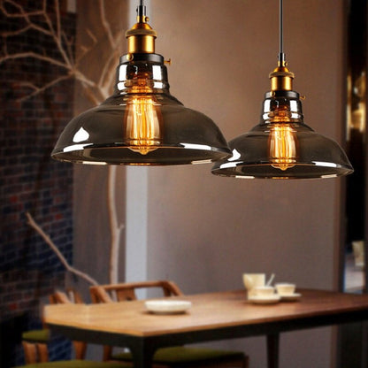 Retro Glass Pendant Light | Art Deco Hanging Lamp Fixture