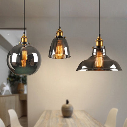 Retro Glass Pendant Light | Art Deco Hanging Lamp Fixture