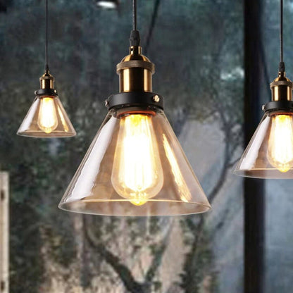 Retro Glass Pendant Light | Art Deco Hanging Lamp Fixture