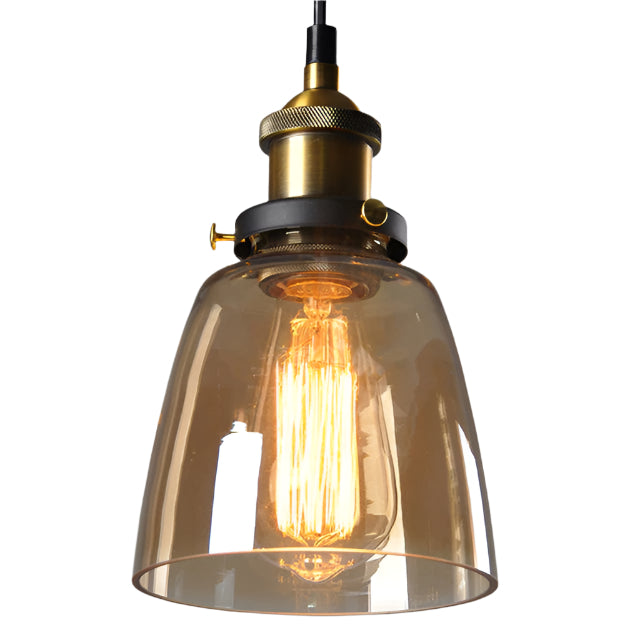 Retro Glass Pendant Light | Art Deco Hanging Lamp Fixture