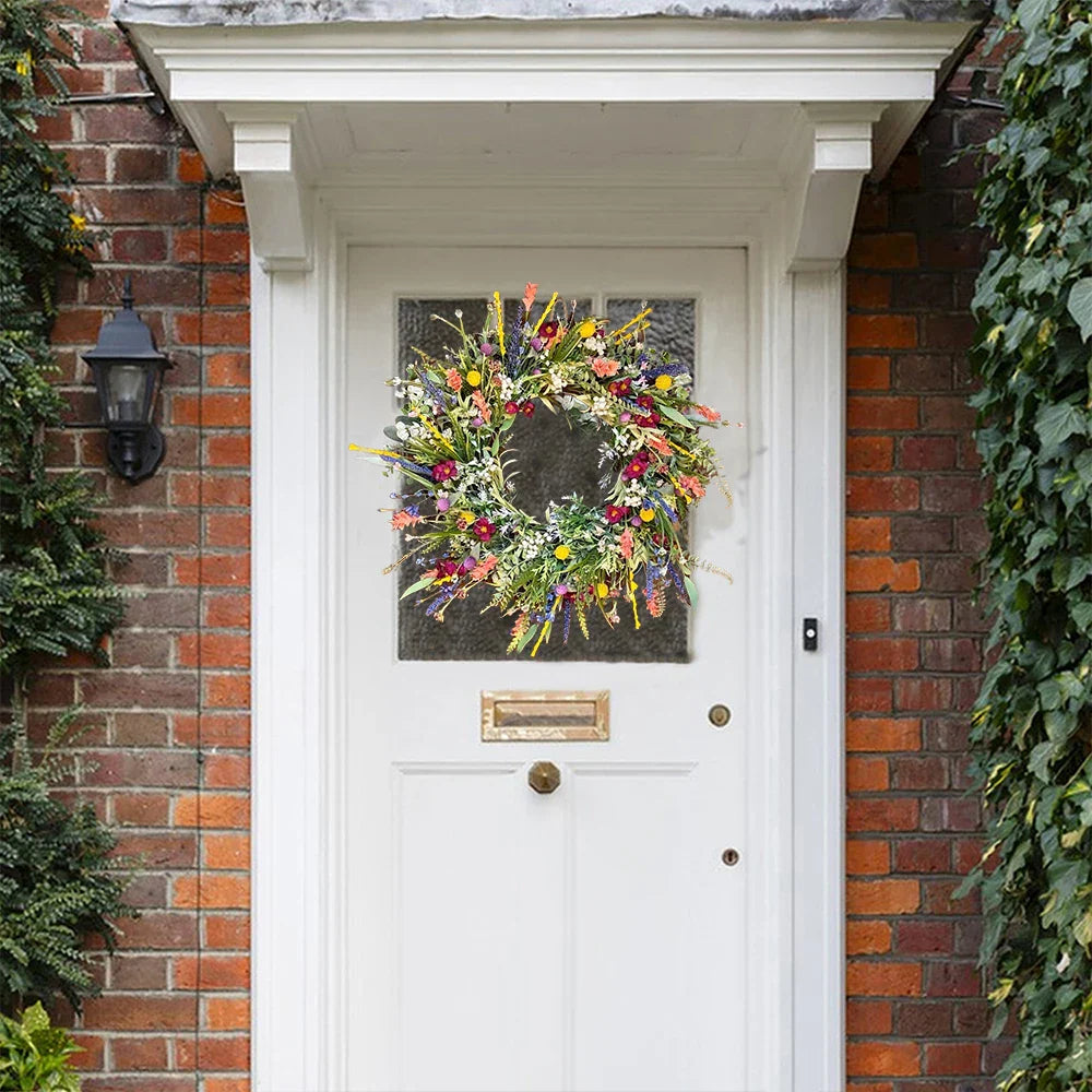 Colorful Handmade Door Wreath | Natural Floral Decoration