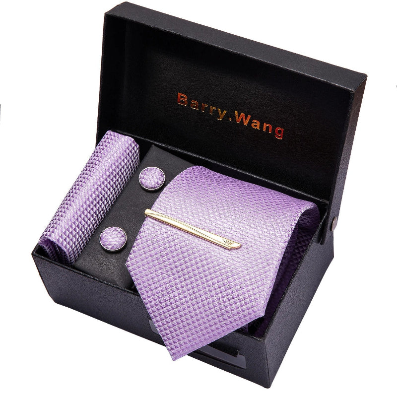 Lorennzi Silk Checkered Tie Set | Premium Silk Tie and Pocket Square for Men