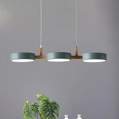 Scandinavian Style Cylinder Pendant Light | Metal and Wood Delira Hanging Lamp