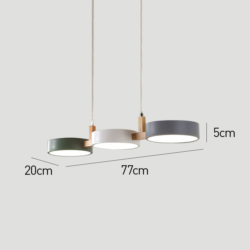 Scandinavian Style Cylinder Pendant Light | Metal and Wood Delira Hanging Lamp