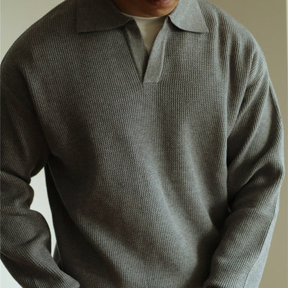 Men’s Long Sleeve Top | Casual Polo Style Shirt