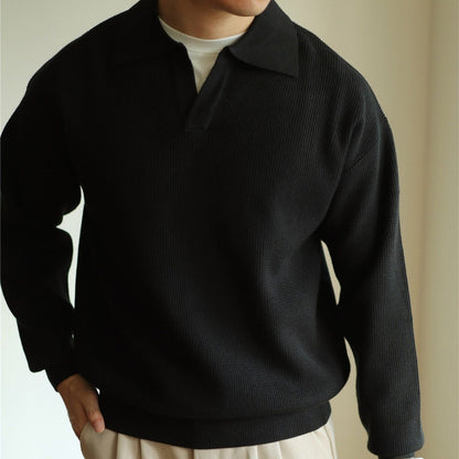 Men’s Long Sleeve Top | Casual Polo Style Shirt
