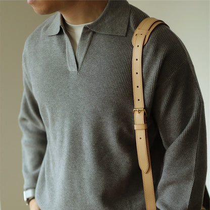 Men’s Long Sleeve Top | Casual Polo Style Shirt