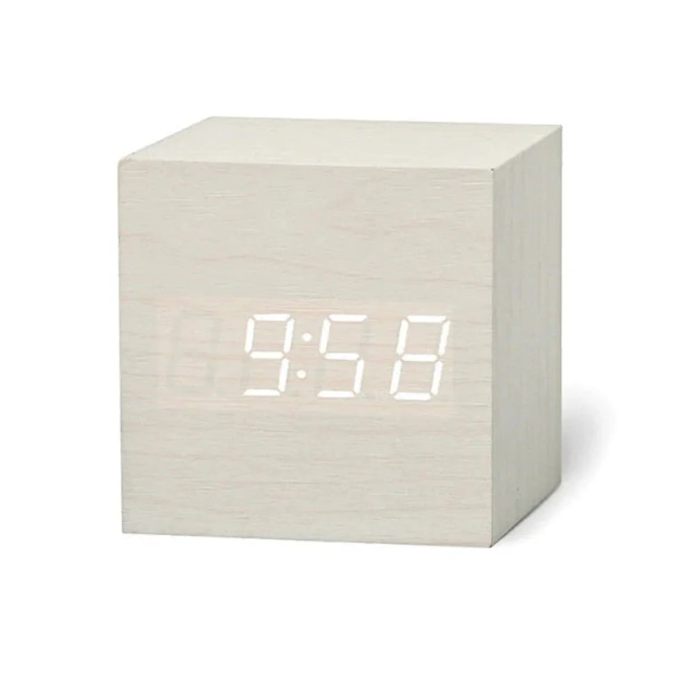 Wooden LED Digital Alarm Clock | Compact Bedroom Table Clock