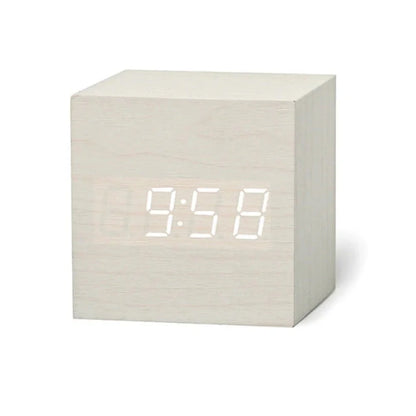 Wooden LED Digital Alarm Clock | Compact Bedroom Table Clock