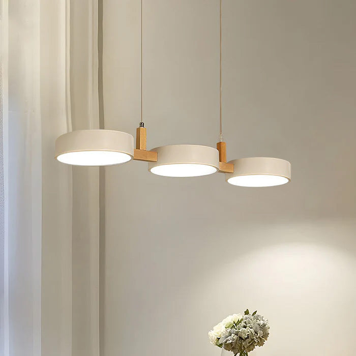 Scandinavian Style Cylinder Pendant Light | Metal and Wood Delira Hanging Lamp