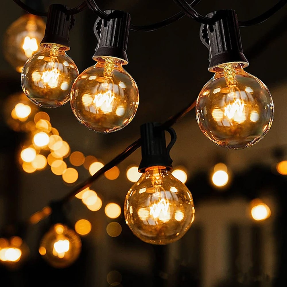 Outdoor and indoor light chain w/25 pcs. G40 Vintage bulbs (approx. 7.5 meters - can be extended)