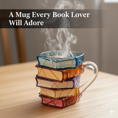Hand-Painted Book Mug | Creative 3D Novel-Inspired Coffee Cup