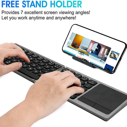 Foldable Wireless Keyboard with Touchpad | Portable and Compact