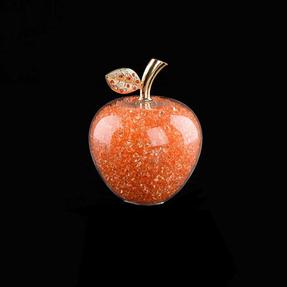 Delira Crystal Apple Sculpture | Handmade Glass Accent for Home Decor