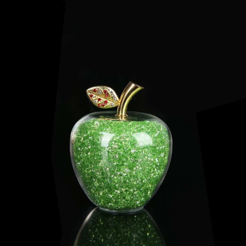 Delira Crystal Apple Sculpture | Handmade Glass Accent for Home Decor