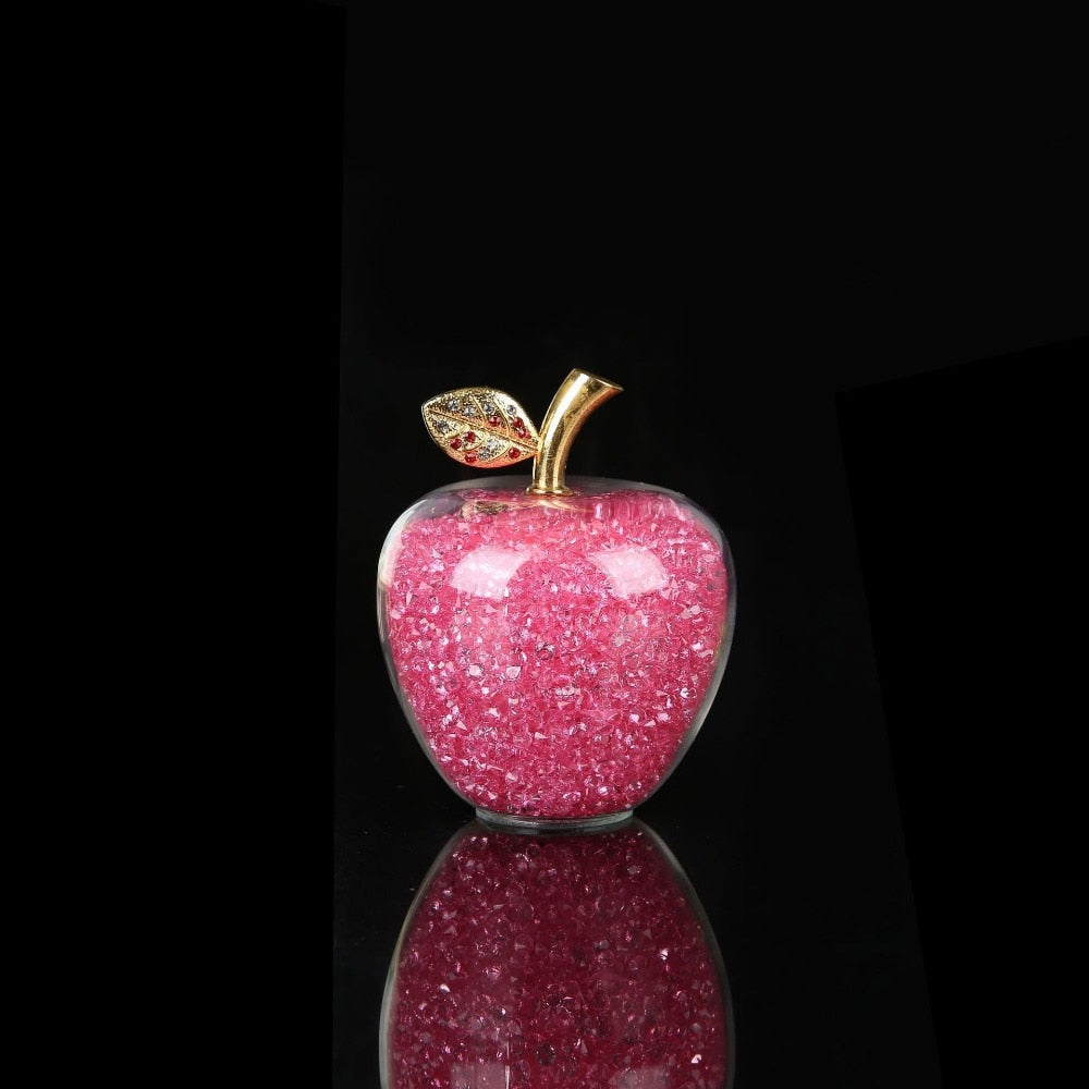 Delira Crystal Apple Sculpture | Handmade Glass Accent for Home Decor