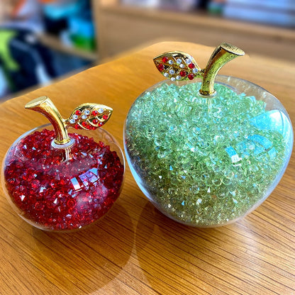 Delira Crystal Apple Sculpture | Handmade Glass Accent for Home Decor
