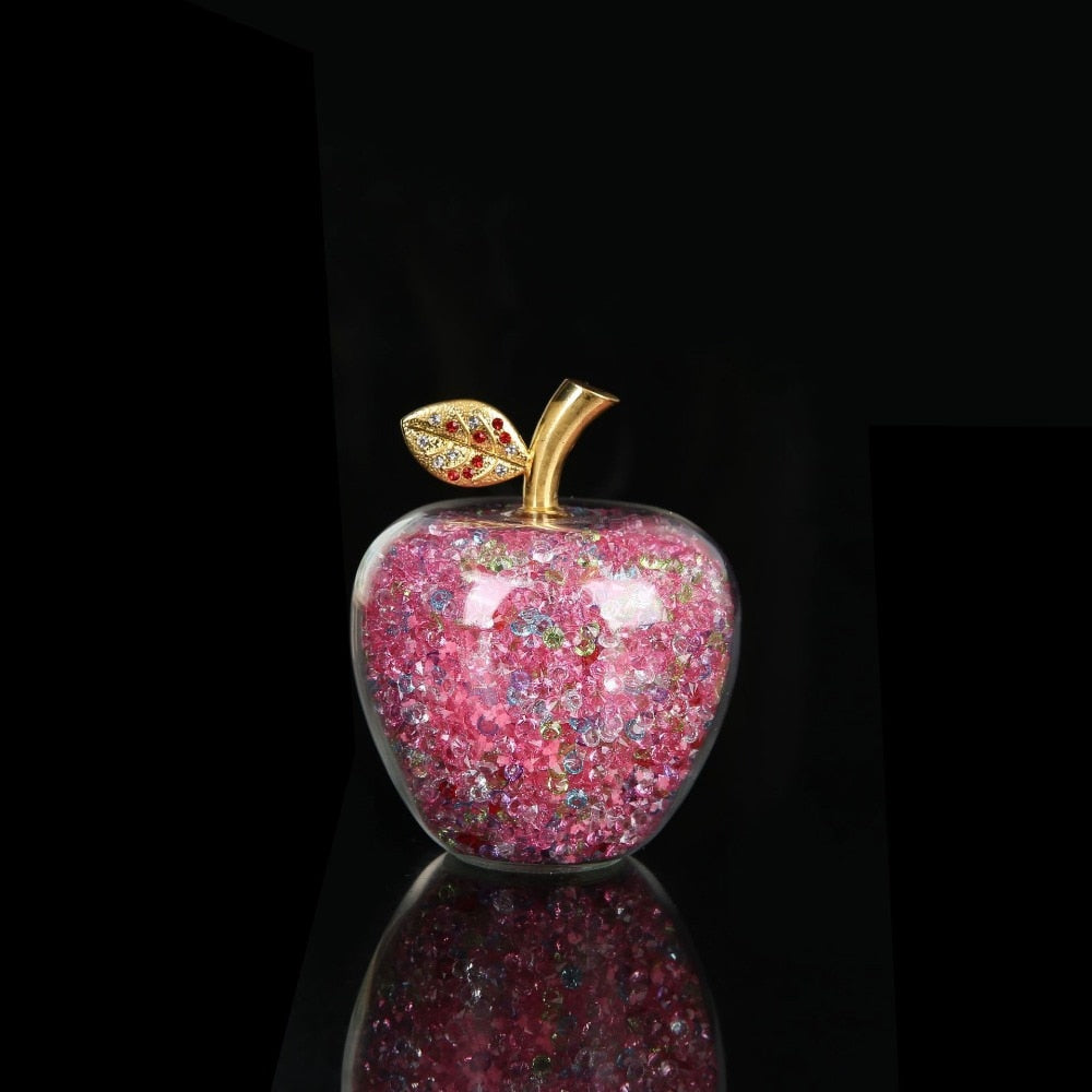 Delira Crystal Apple Sculpture | Handmade Glass Accent for Home Decor