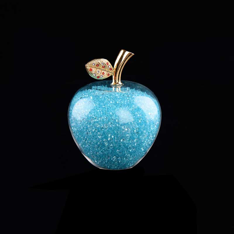 Delira Crystal Apple Sculpture | Handmade Glass Accent for Home Decor