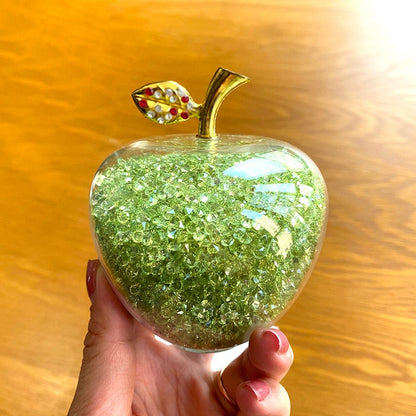 Delira Crystal Apple Sculpture | Handmade Glass Accent for Home Decor