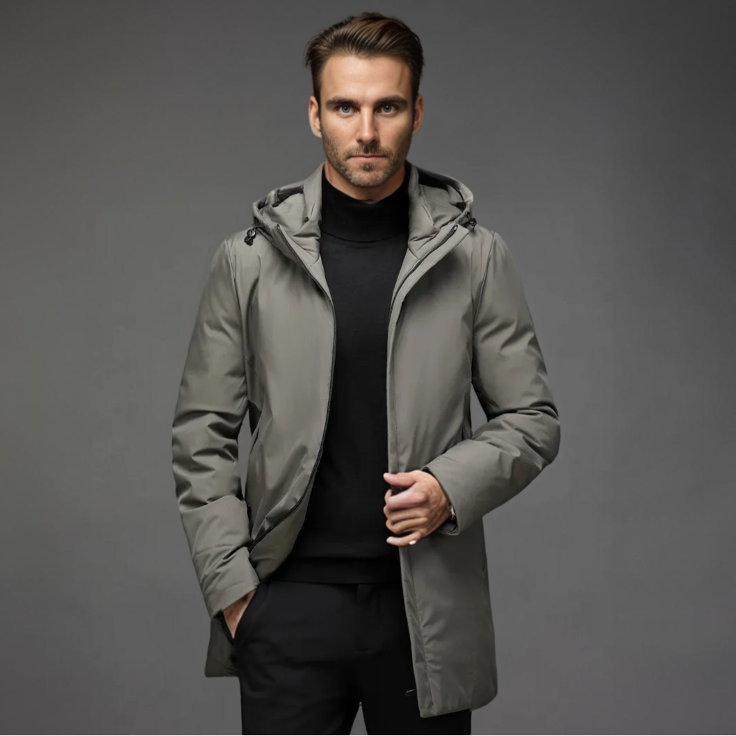Men’s Winter Coat | Long Hooded Overcoat