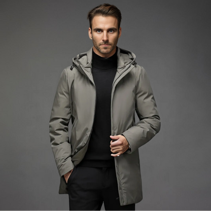 Men’s Winter Coat | Long Hooded Overcoat