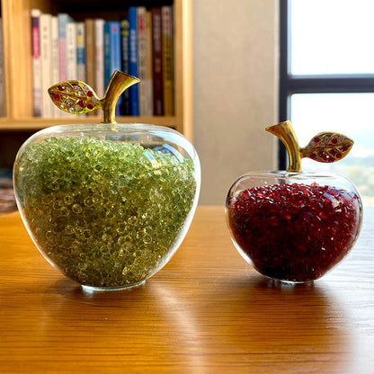 Delira Crystal Apple Sculpture | Handmade Glass Accent for Home Decor