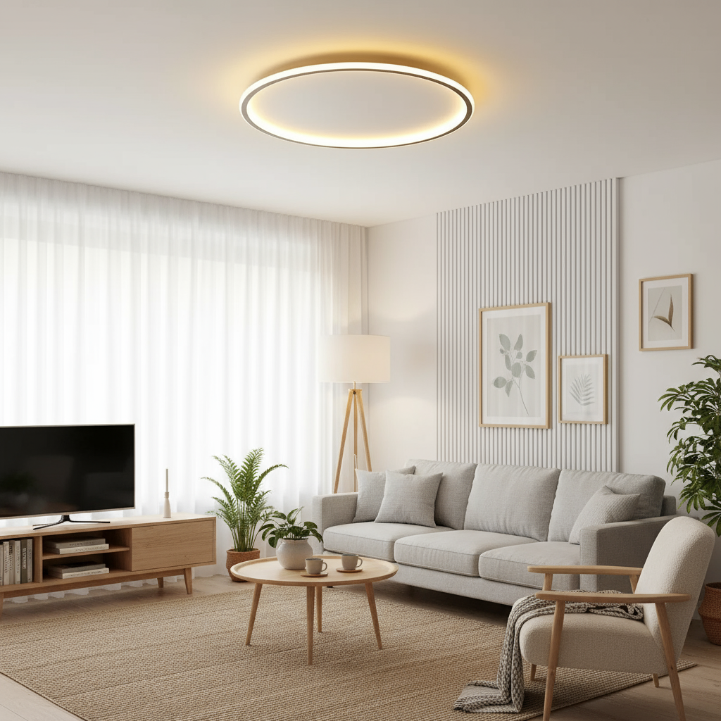 Modern Circular Ceiling Light | Living Room Flush Mount Lamp