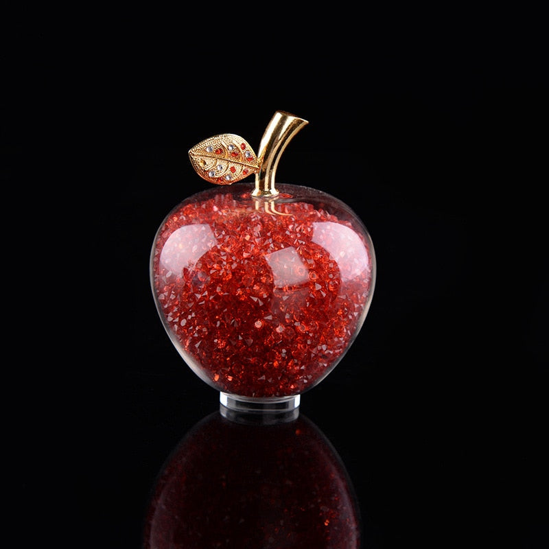 Delira Crystal Apple Sculpture | Handmade Glass Accent for Home Decor