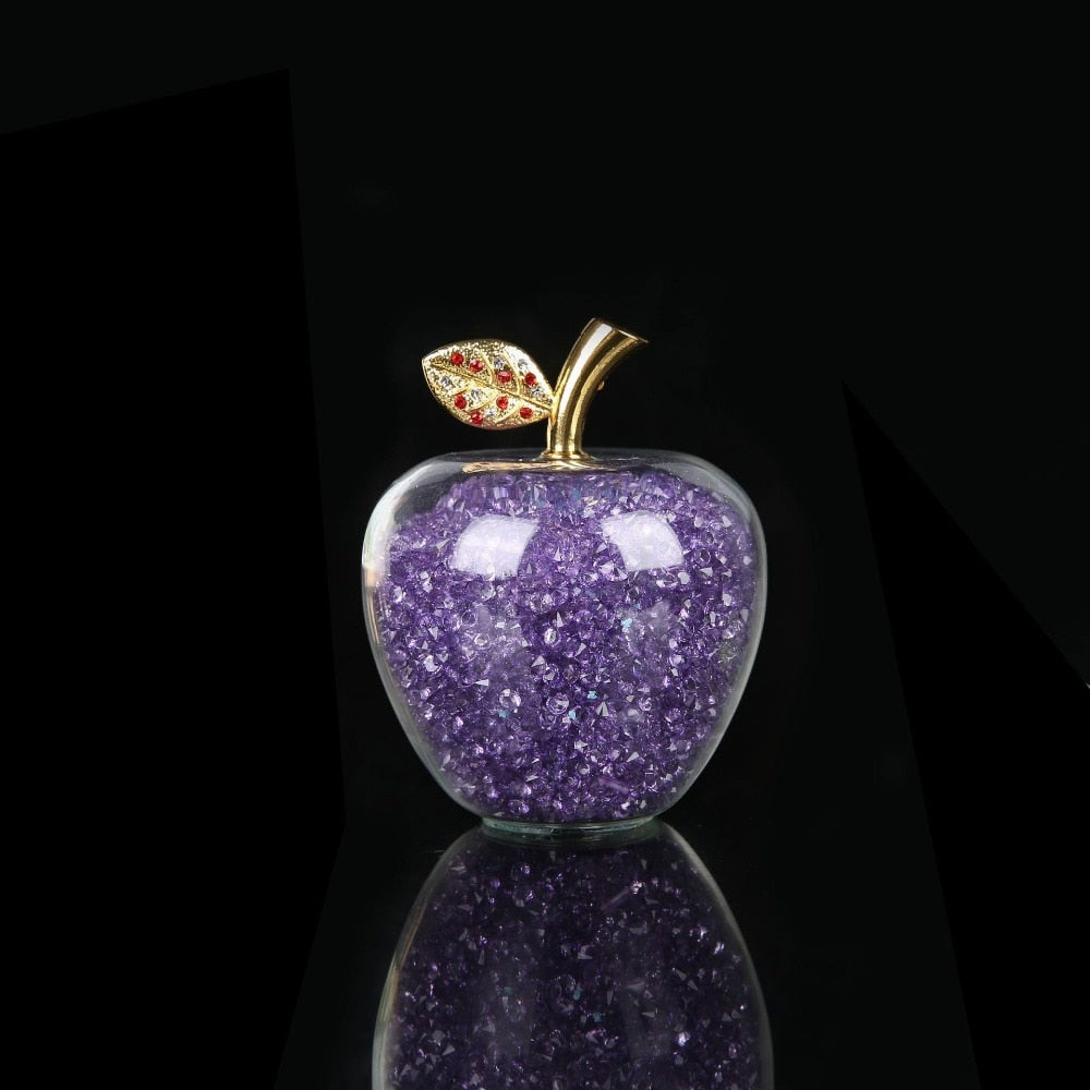 Delira Crystal Apple Sculpture | Handmade Glass Accent for Home Decor