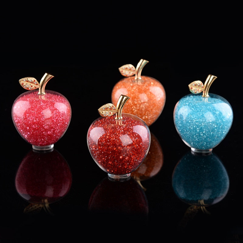Delira Crystal Apple Sculpture | Handmade Glass Accent for Home Decor