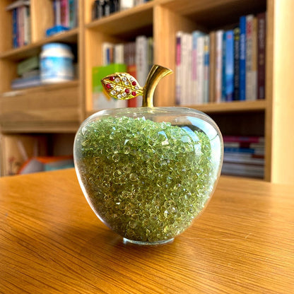 Delira Crystal Apple Sculpture | Handmade Glass Accent for Home Decor
