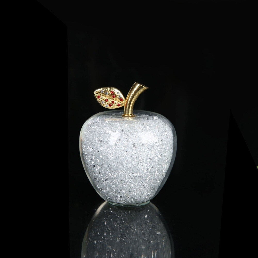 Delira Crystal Apple Sculpture | Handmade Glass Accent for Home Decor
