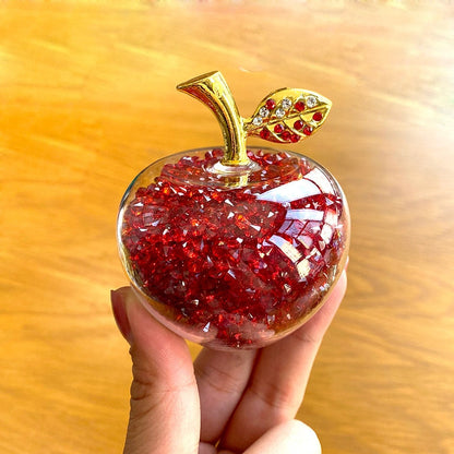 Delira Crystal Apple Sculpture | Handmade Glass Accent for Home Decor