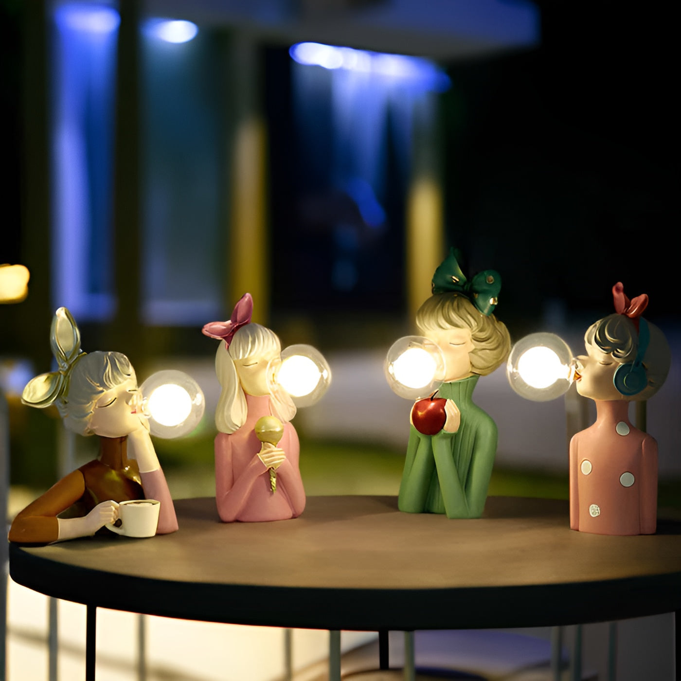 BubbleFairies Table Lamp – Charming Quartet Cartoon Girls Statues